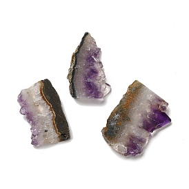 Natural Druzy Amethyst Slice Pendants, Nuggets Charms