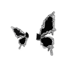 Alloy Butterfly Stud Earrings, Asymmetrical Earrings for Women
