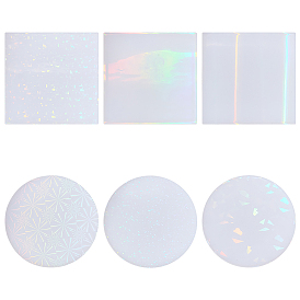 6шт 6 стиль силиконовые накладки, голографическая инкрустационная форма из смолы, Плоский круглый и квадратный