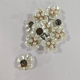 10piezas de gemelos de latón, con flor de imitación de perla de plástico de aleación