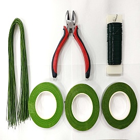 Наборы цветочных композиций, с цветочными инструментами, Клейкие ленты, цветочная бумажная проволока, букет стебель обертка флорист проволока, Ювелирные плоскогубцы