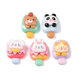 Opaque Resin Imitation Food Decoden Cabochons, Animal Ice Cream, Mixed Shapes