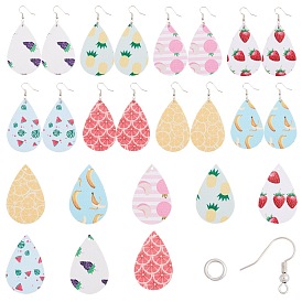 SUNNYCLUE DIY Dangle Earring Making, with PU Leather Big Pendants, Iron Jump Rings and Brass Earring Hooks