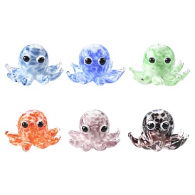 6 шт. 6 цвета, бусины ручной работы, бусы лэмпворк, нити, осьминог