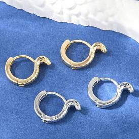 Латунные серьги обруча, змея