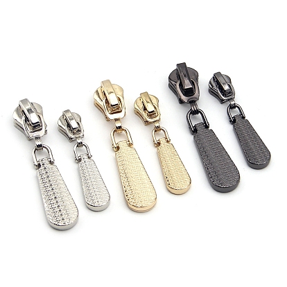 Zinc Alloy Zipper Head with Teardrop Charms, Zipper Pull Replacement, Zipper Sliders for Purses Luggage Bags Suitcases