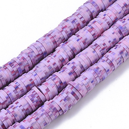 Handmade Polymer Clay Bead Strands, Heishi Beads, for DIY Jewelry Crafts Supplies, Disc/Flat Round