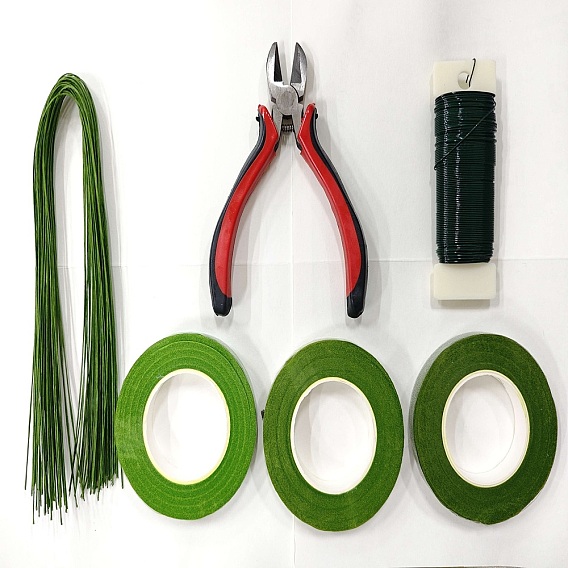 Наборы цветочных композиций, с цветочными инструментами, Клейкие ленты, цветочная бумажная проволока, букет стебель обертка флорист проволока, Ювелирные плоскогубцы