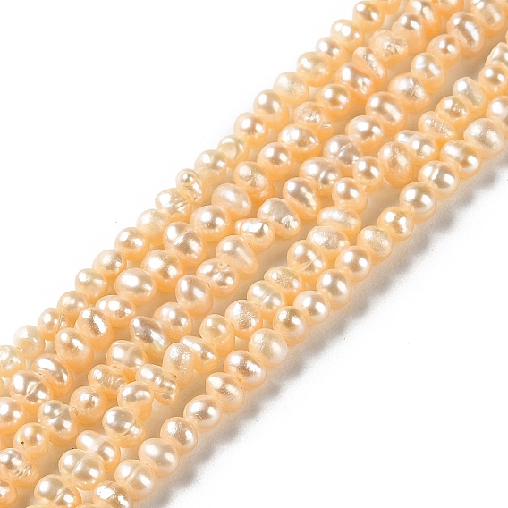 Natural Cultured Freshwater Pearl Beads Strands, Potato, Grade 3A