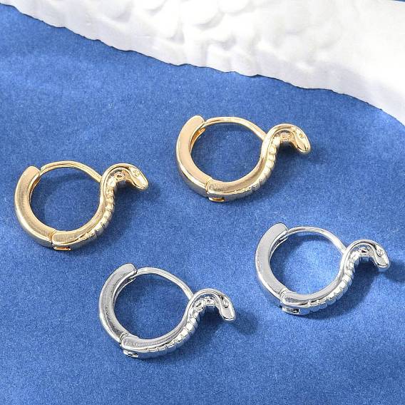 Латунные серьги обруча, змея