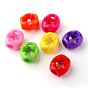 Opaque Acrylic Beads, Oval with Cross