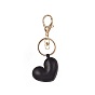 PU Leather Keychains, with Alloy Swivel Key Clasps and Iron Rings, Heart