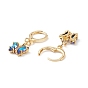 5 paire 5 boucles d'oreilles pendantes papillon en zircone cubique couleur, bijoux en laiton pour femmes