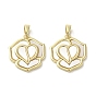 Brass Pave Shell Pendants, Flower Charms