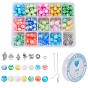 DIY Dangle Earring Making Kits, Including Glass Beads, Alloy Spacer Beads & Pendants, Brass Earring Hooks, Elastic Crystal Thread