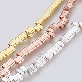 Electroplated Non-magnetic Synthetic Hematite Multi-Strand Links Strands, Grade AA, Rectangle, Long-Lasting Plated