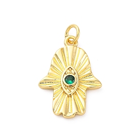 Латунные микро проложить кубического циркония подвески, без кадмия и без свинца, рука хамса с оберегами от сглаза, с целью перехода в кольце