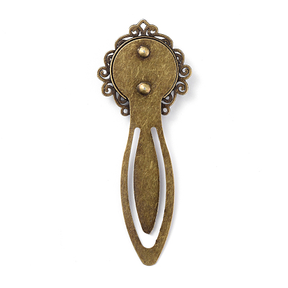 Tibetan Style Iron Bookmarks, with Resin Cabochons