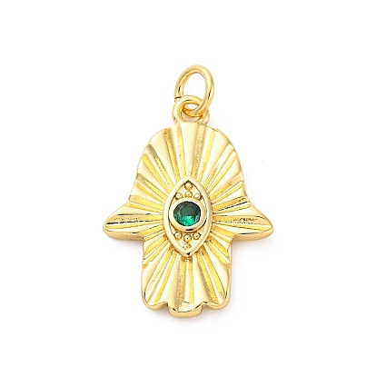 Латунные микро проложить кубического циркония подвески, без кадмия и без свинца, рука хамса с оберегами от сглаза, с целью перехода в кольце