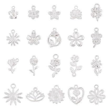 20шт. наборы подвесок из сплава, смешанный цветок