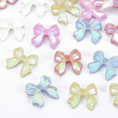 Opaque Resin Cabochons, AB Color Plated, Bowknot