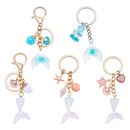 Брелки из сплава с океанской тематикой, cmолой, русалка