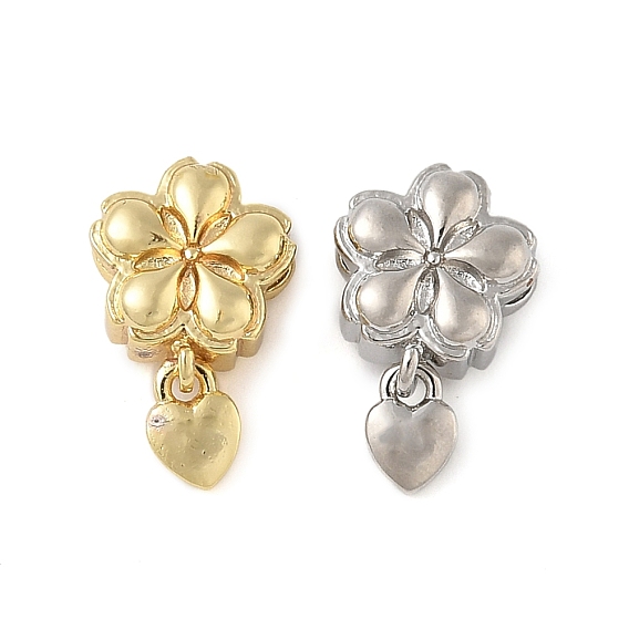 Латунные подвески, цветок с подвесками в виде сердечек, долговечный, без свинца и без кадмия