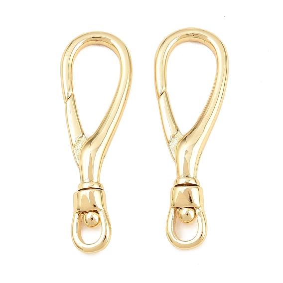 Brass Swivel Lobster Claw Clasps, Swivel Snap Hook, Cadmium Free & Lead Free, Long-Lasting Plated, Rack Plating