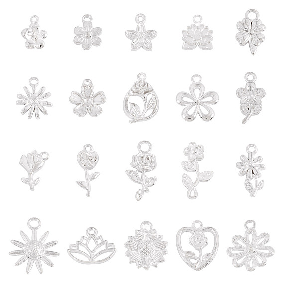 20шт. наборы подвесок из сплава, смешанный цветок