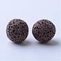 Unwaxed Natural Lava Rock Beads, for Perfume Essential Oil Beads, Aromatherapy Beads, Dyed, Round, No Hole