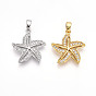 Латунные микро проложить кубического циркония подвески, без кадмия и без свинца, прелести морская звезда