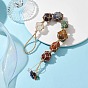 Gemstone Pendant Decorations, with Alloy Beads