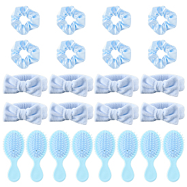 Conjuntos de regalos para invitaciones de damas de honor, incluyendo diademas elásticas de terciopelo, gomas elásticas de poliéster para el cabello y peine de masaje con cojín de aire de plástico ABS
