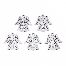 201 Stainless Steel Pendants, Laser Cut, Angel