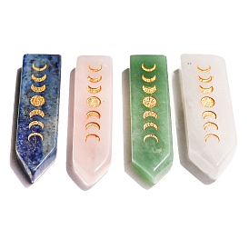 Natural Gemstone Carved Moon Phases Hexagonal Arrow Figurines for Home Desktop Decoration