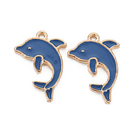 Crémaillère pendentifs en alliage placage, sans cadmium et sans plomb, dauphin