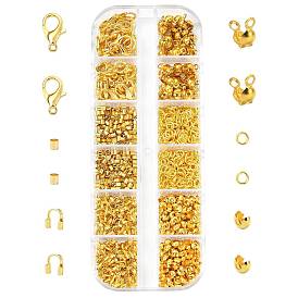 DIY Jewelry Making Kits, including Zinc Alloy Lobster Claw Clasps, Brass Crimp Beads Covers & Wire Guardian and Protectors & Crimp Beads & Jump Rings & End Bead Tips