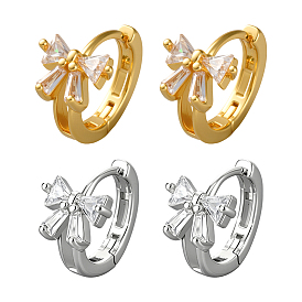 2 пары 2 цветные серьги-кольца из латуни с кристаллами и стразами для женщин, бантом