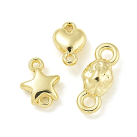 Alloy Connector Charms, Golden, Heart/Star/Oval