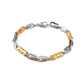 304 Stainless Steel Link Chain Bracelets, with 201 Stainless Steeel Findings