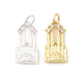 Латунные микропаве прозрачные подвески с фианитом, башенное очарование, без свинца и без кадмия, долговечный, стойки покрытие