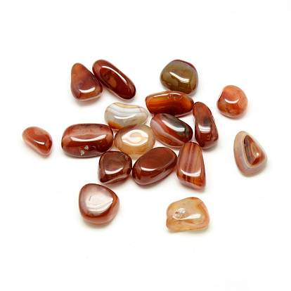 Natural Red Agate Beads, Tumbled Stone, Healing Stones for 7 Chakras Balancing, Crystal Therapy, Meditation, Reiki, No Hole/Undrilled, Dyed, Nuggets