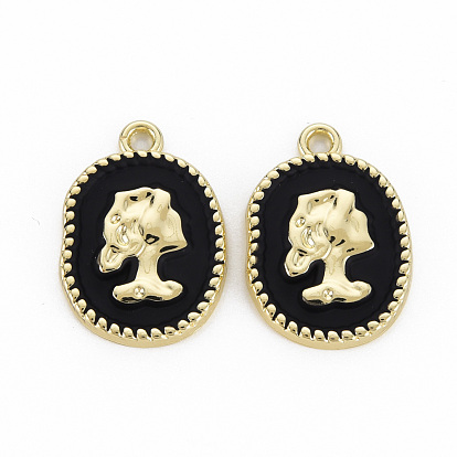 Crémaillère placage pendentifs en émail d'alliage, or et de lumière, sans cadmium et sans nickel et sans plomb, ovale avec arbre