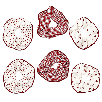 6 шт. 3 цветные тканевые эластичные резинки для волос для девочек или женщин, резинка для волос с резинкой для волос