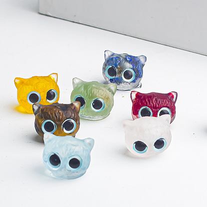Resin Monster Display Decoration, with Gemstone Chips inside Statues for Home Office Decorations