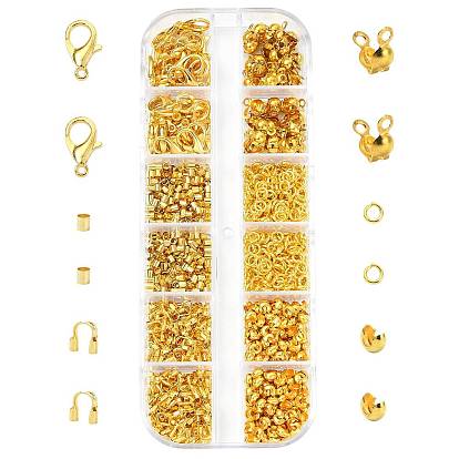 DIY Jewelry Making Kits, including Zinc Alloy Lobster Claw Clasps, Brass Crimp Beads Covers & Wire Guardian and Protectors & Crimp Beads & Jump Rings & End Bead Tips