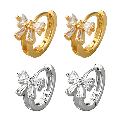 2 пары 2 цветные серьги-кольца из латуни с кристаллами и стразами для женщин, бантом