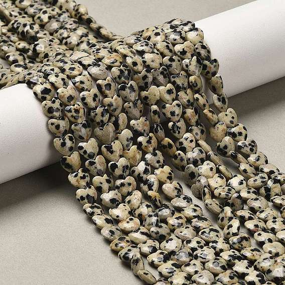 Природные яшмы далматин бисер нитей, сердце