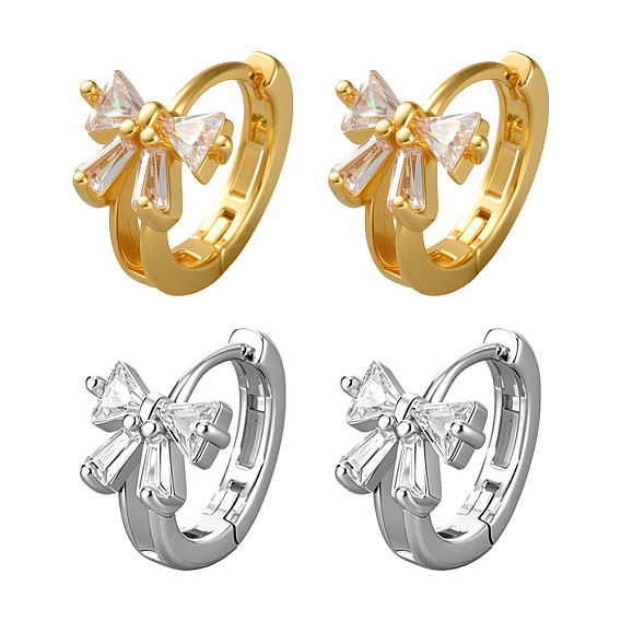 2 пары 2 цветные серьги-кольца из латуни с кристаллами и стразами для женщин, бантом