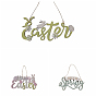 Wood Easter Pendant Decoration, Home Ornaments, with Rope, Word Easter/Happy Easter/Hello Spring